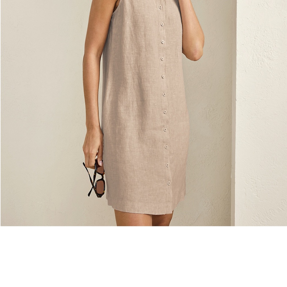Garnet Hill Tan Sheath Dress Sleeveless Resort Wear